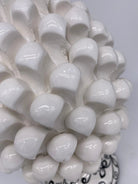 Pigna Ceramica Caltagirone cm H.25 Artigianale Bianco Base Decorata DD CERAMICHE SICILIANE