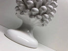 Pigna Ceramica Caltagirone cm H.25 Artigianale Bianco DD CERAMICHE SICILIANE