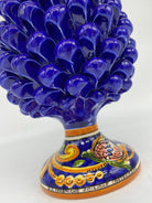 Pigna Ceramica Caltagirone cm H.25 Artigianale Blu Base Decorata DD CERAMICHE SICILIANE