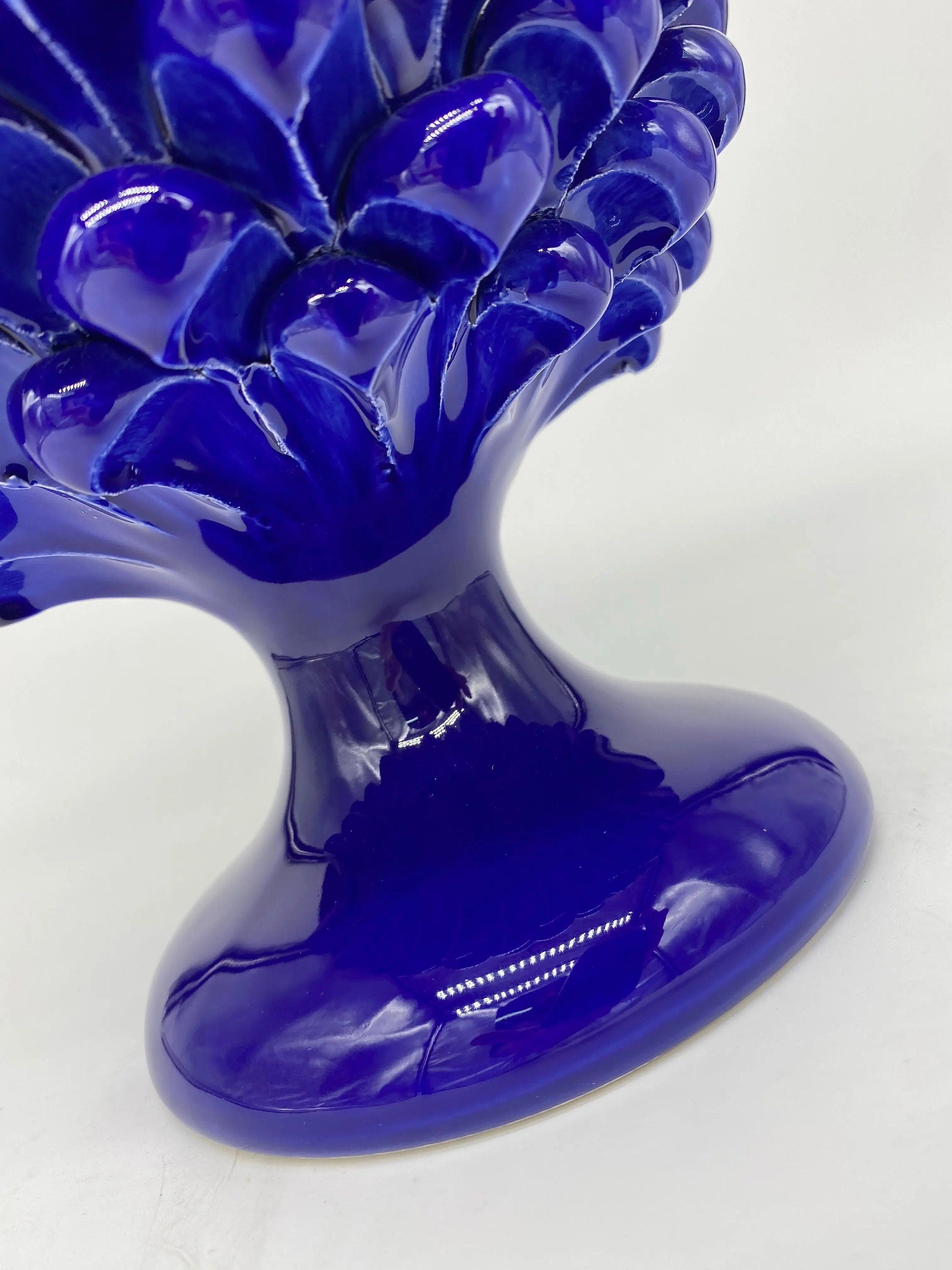 Pigna Ceramica Caltagirone cm H.25 Artigianale Blu DD CERAMICHE SICILIANE