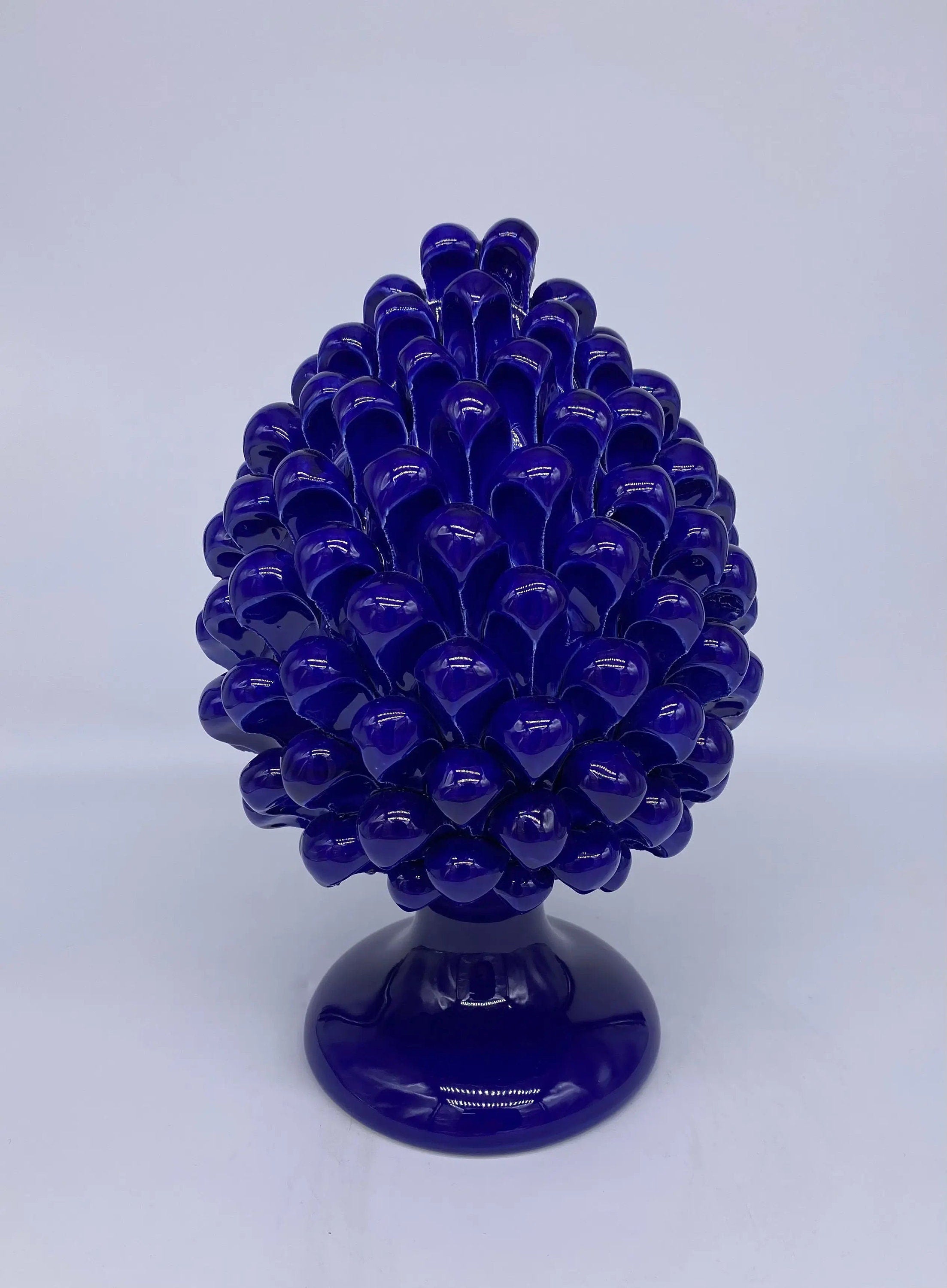 Pigna Ceramica Caltagirone cm H.25 Artigianale Blu DD CERAMICHE SICILIANE