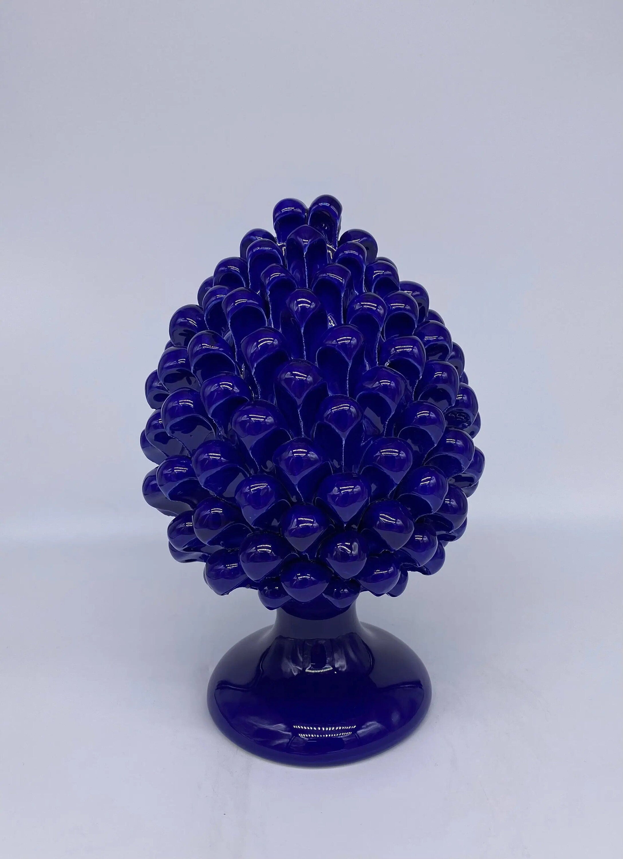 Pigna Ceramica Caltagirone cm H.25 Artigianale Blu DD CERAMICHE SICILIANE