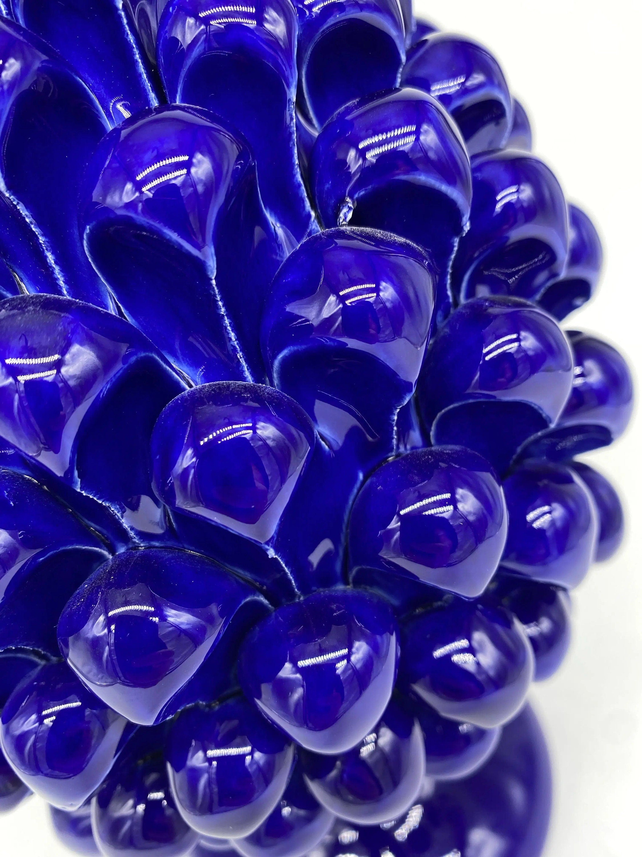 Pigna Ceramica Caltagirone cm H.25 Artigianale Blu DD CERAMICHE SICILIANE