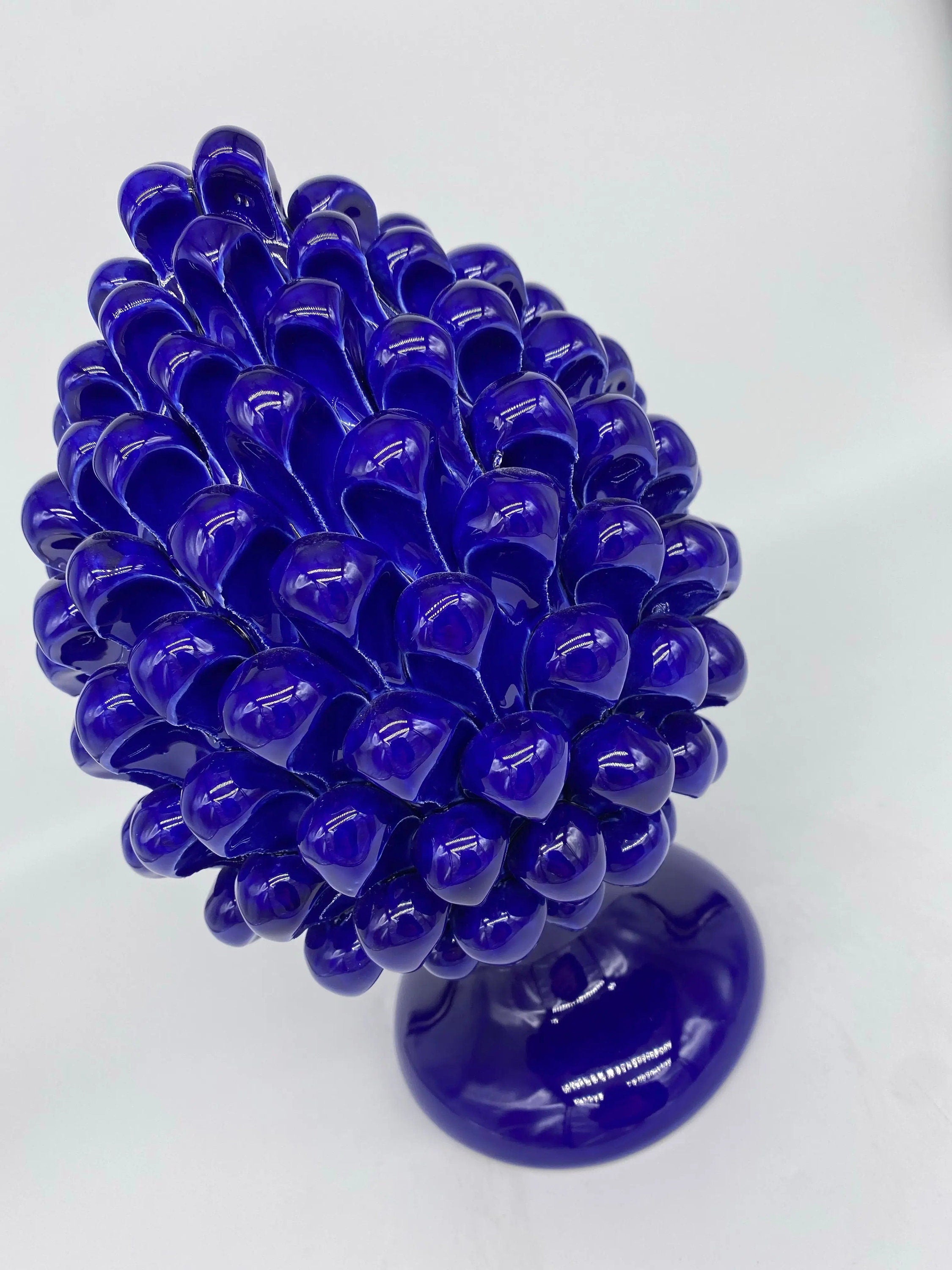 Pigna Ceramica Caltagirone cm H.25 Artigianale Blu DD CERAMICHE SICILIANE