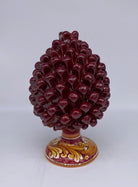 Pigna Ceramica Caltagirone cm H.25 Artigianale Bordeaux Base Decorata DD CERAMICHE SICILIANE