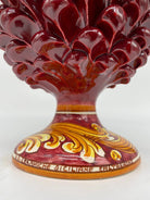 Pigna Ceramica Caltagirone cm H.25 Artigianale Bordeaux Base Decorata DD CERAMICHE SICILIANE