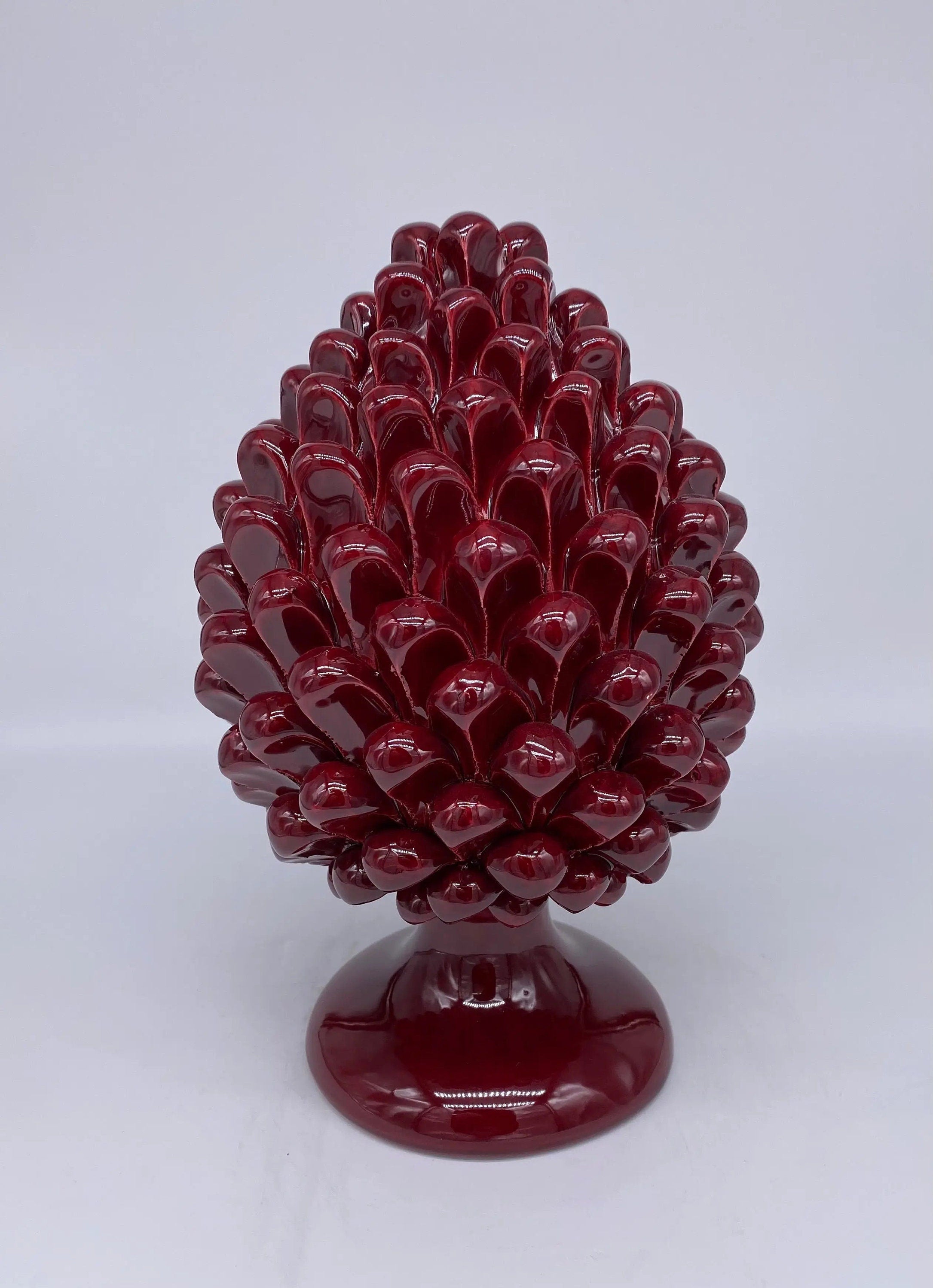 Pigna Ceramica Caltagirone cm H.25 Artigianale Bordeaux DD CERAMICHE SICILIANE