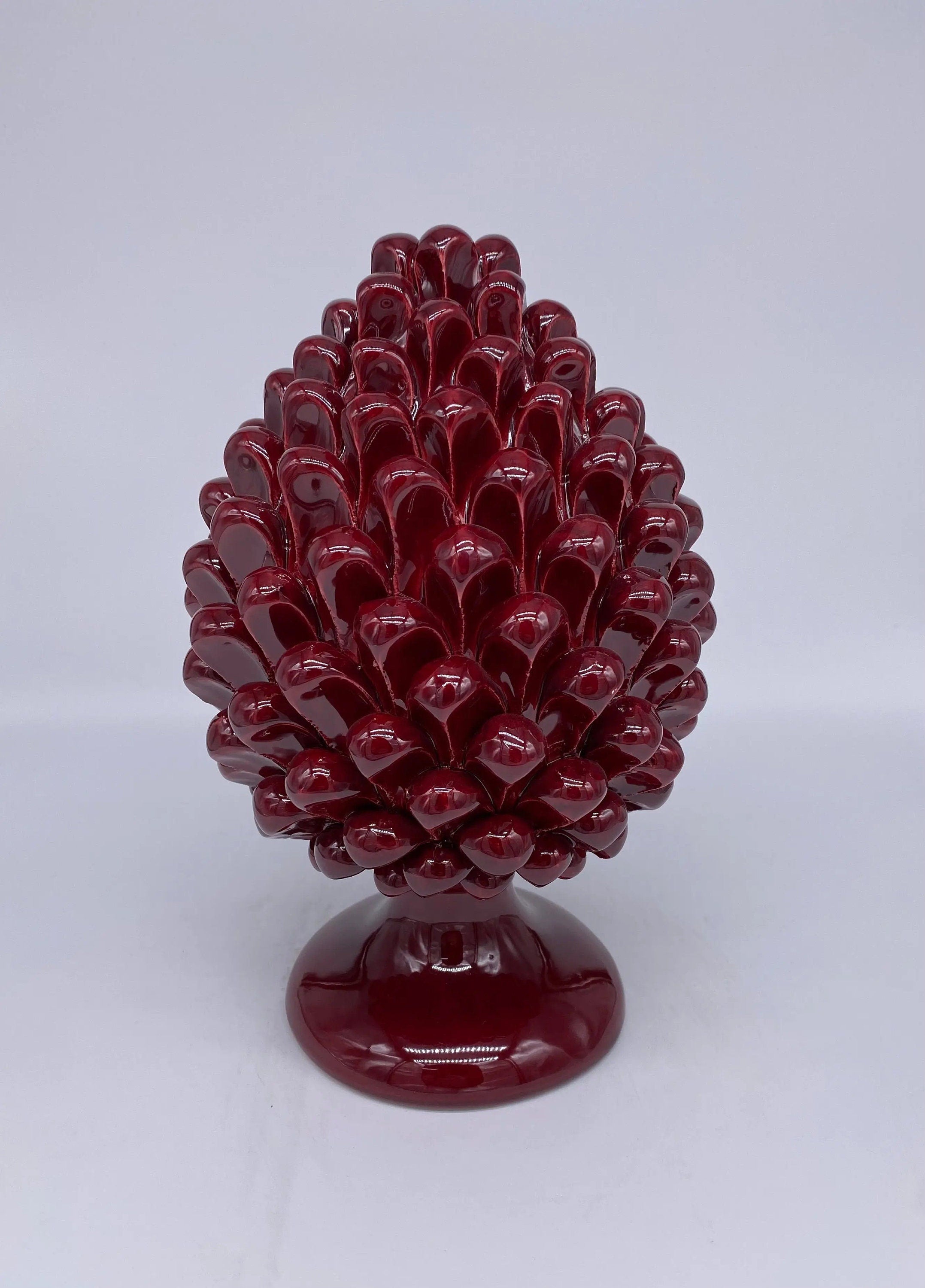 Pigna Ceramica Caltagirone cm H.25 Artigianale Bordeaux DD CERAMICHE SICILIANE