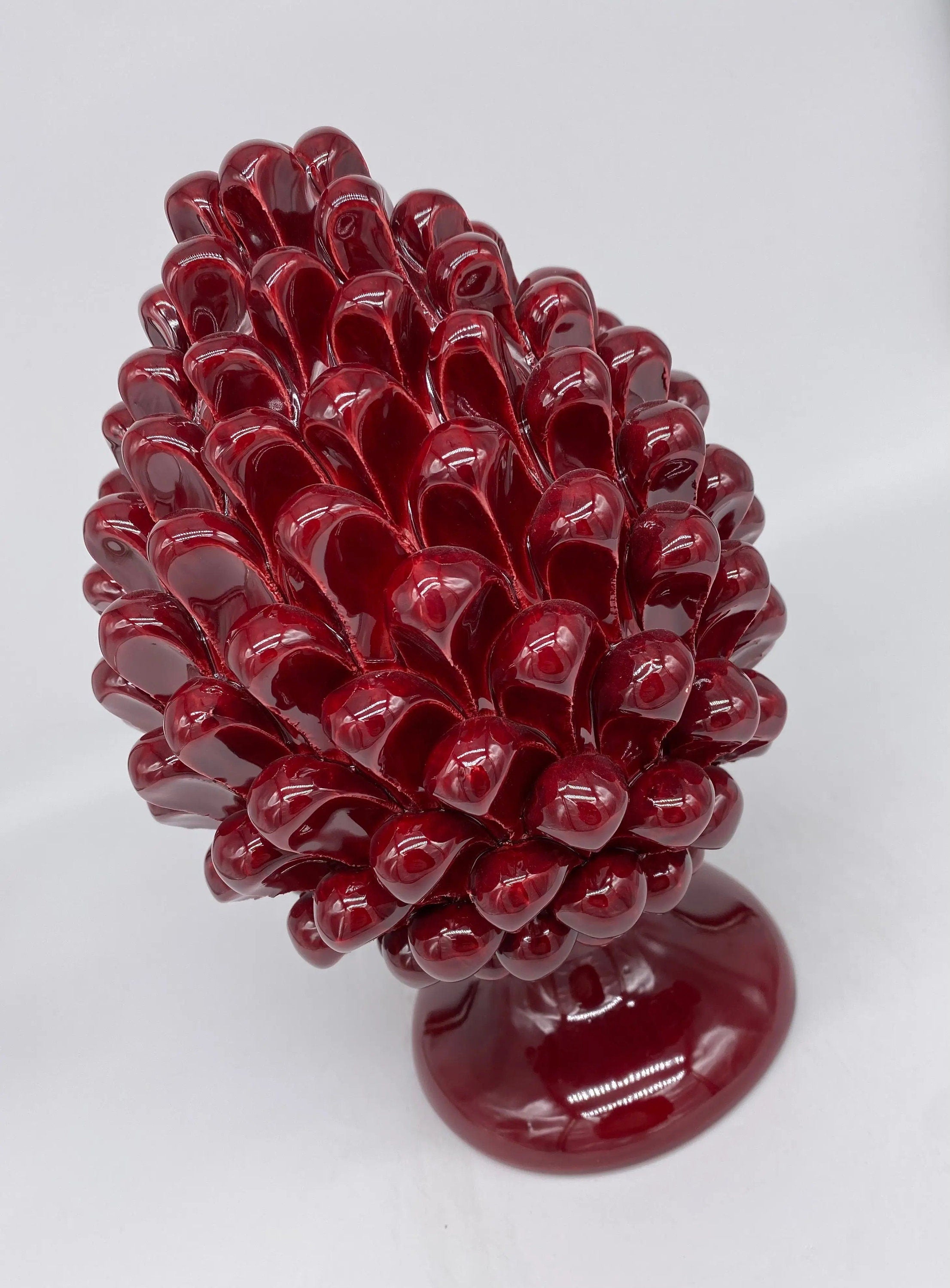 Pigna Ceramica Caltagirone cm H.25 Artigianale Bordeaux DD CERAMICHE SICILIANE