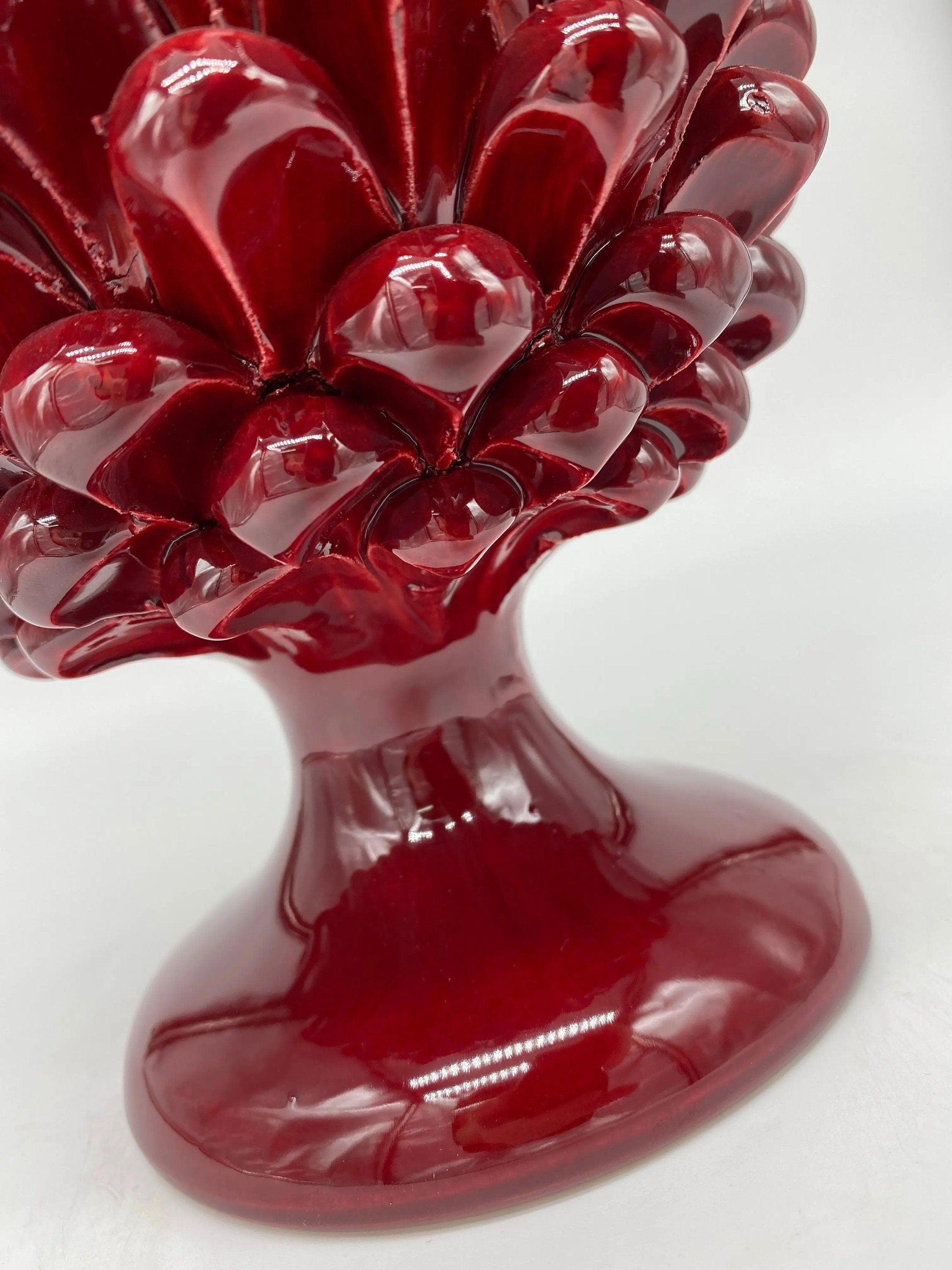 Pigna Ceramica Caltagirone cm H.25 Artigianale Bordeaux DD CERAMICHE SICILIANE