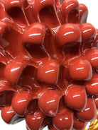 Pigna Ceramica Caltagirone cm H.25 Artigianale Corallo Base Decorata - DD CERAMICHE SICILIANE