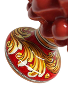 Pigna Ceramica Caltagirone cm H.25 Artigianale Corallo Base Decorata - DD CERAMICHE SICILIANE