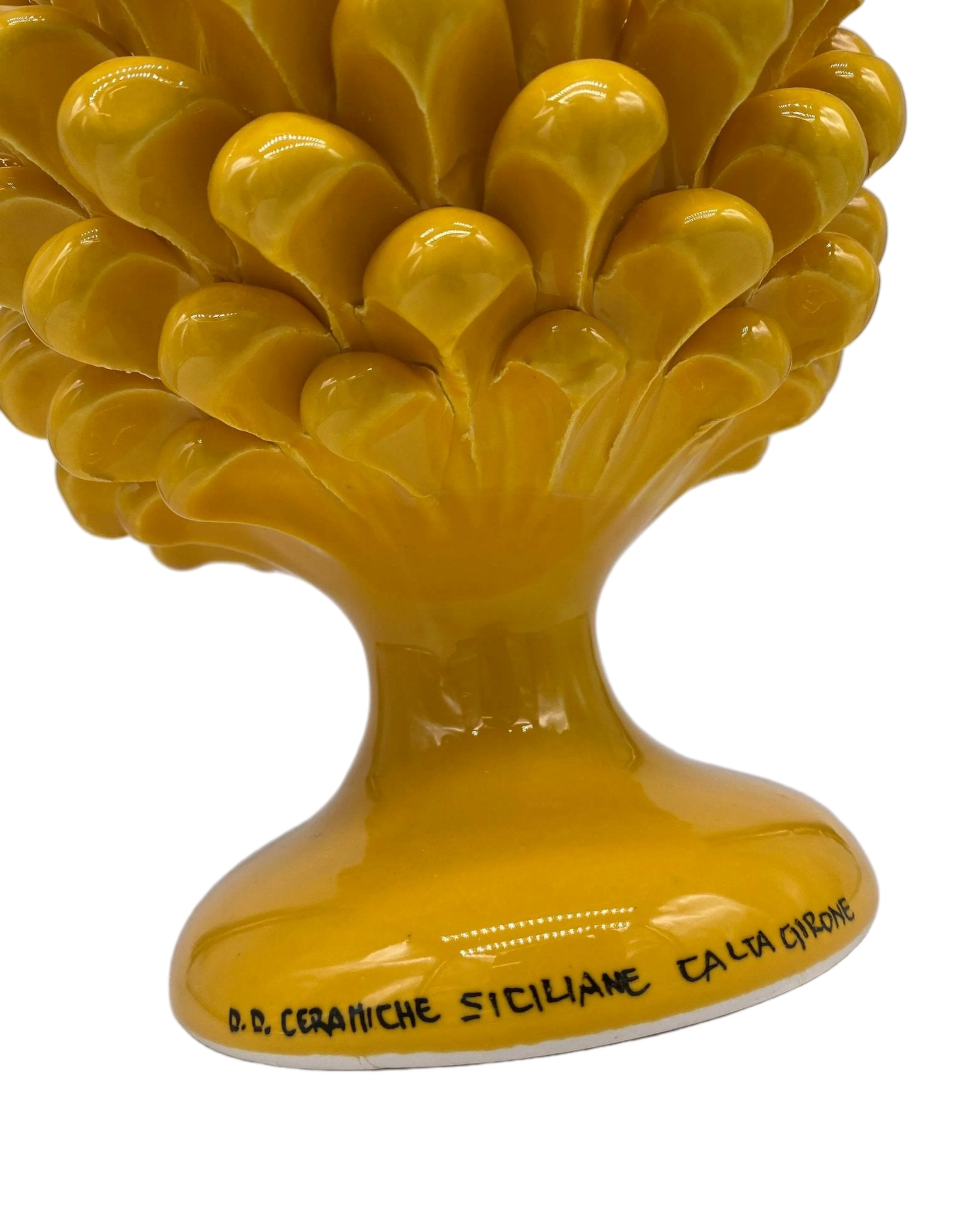 Pigna Ceramica Caltagirone cm H.25 Artigianale Giallo - DD CERAMICHE SICILIANE