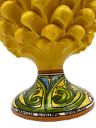 Pigna Ceramica Caltagirone cm H.25 Artigianale Giallo Base Decorata - DD CERAMICHE SICILIANE
