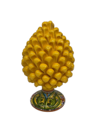 Pigna Ceramica Caltagirone cm H.25 Artigianale Giallo Base Decorata - DD CERAMICHE SICILIANE