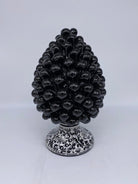 Pigna Ceramica Caltagirone cm H.25 Artigianale Nero Base Decorata DD CERAMICHE SICILIANE