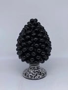 Pigna Ceramica Caltagirone cm H.25 Artigianale Nero Base Decorata DD CERAMICHE SICILIANE