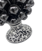Pigna Ceramica Caltagirone cm H.25 Artigianale Nero Base Decorata - DD CERAMICHE SICILIANE