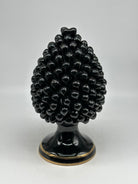 Pigna Ceramica Caltagirone cm H.25 Artigianale Nero Oro - PIGNE