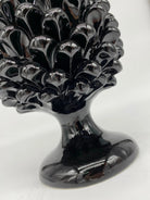 Pigna Ceramica Caltagirone cm H.25 Artigianale Nero DD CERAMICHE SICILIANE