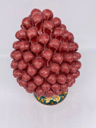 Pigna Ceramica Caltagirone cm H.25 Artigianale Rosa Base Decorata DD CERAMICHE SICILIANE