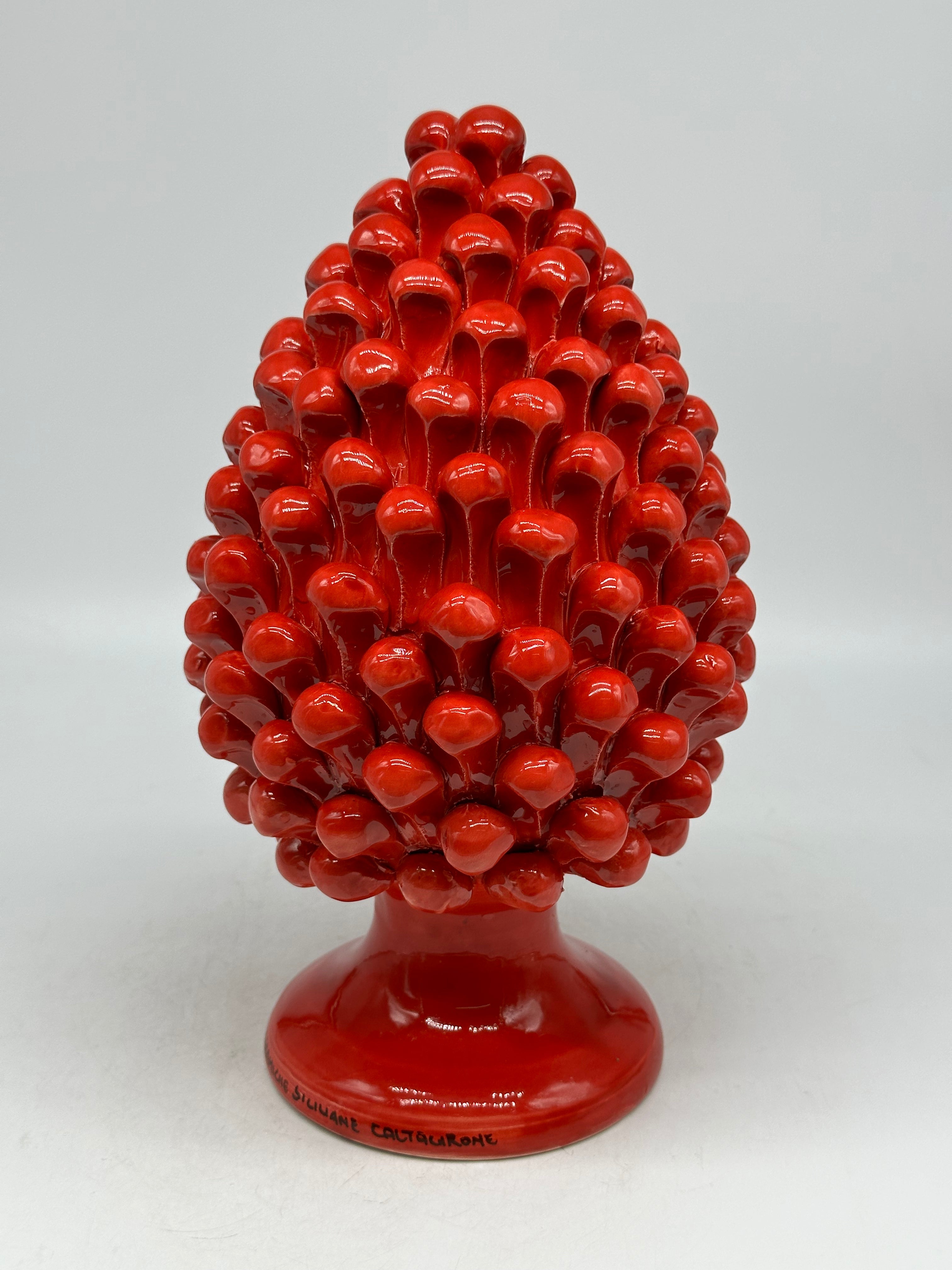 Pigna Ceramica Caltagirone cm H.25 Artigianale Rosso - PIGNE