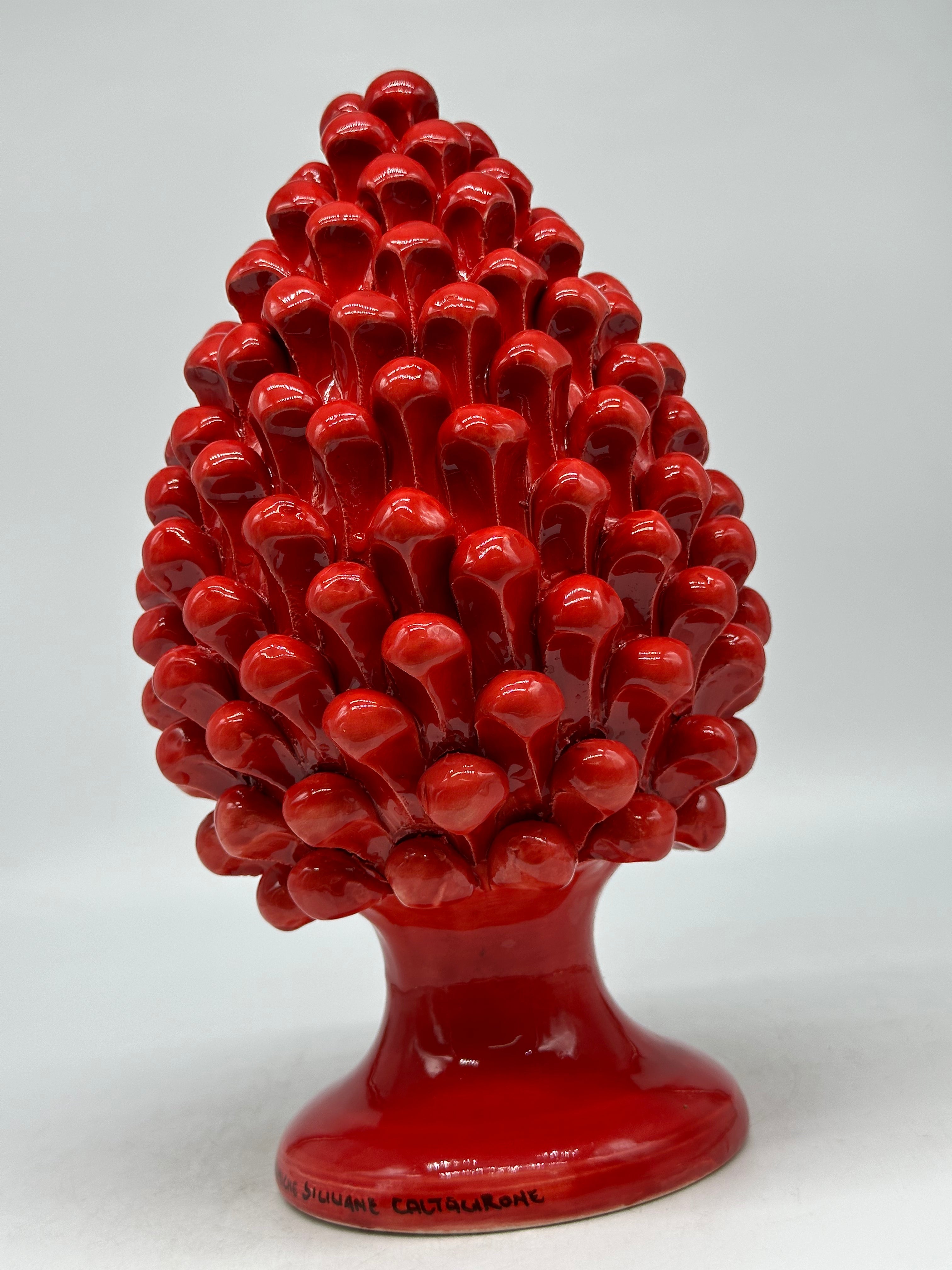 Pigna Ceramica Caltagirone cm H.25 Artigianale Rosso - PIGNE