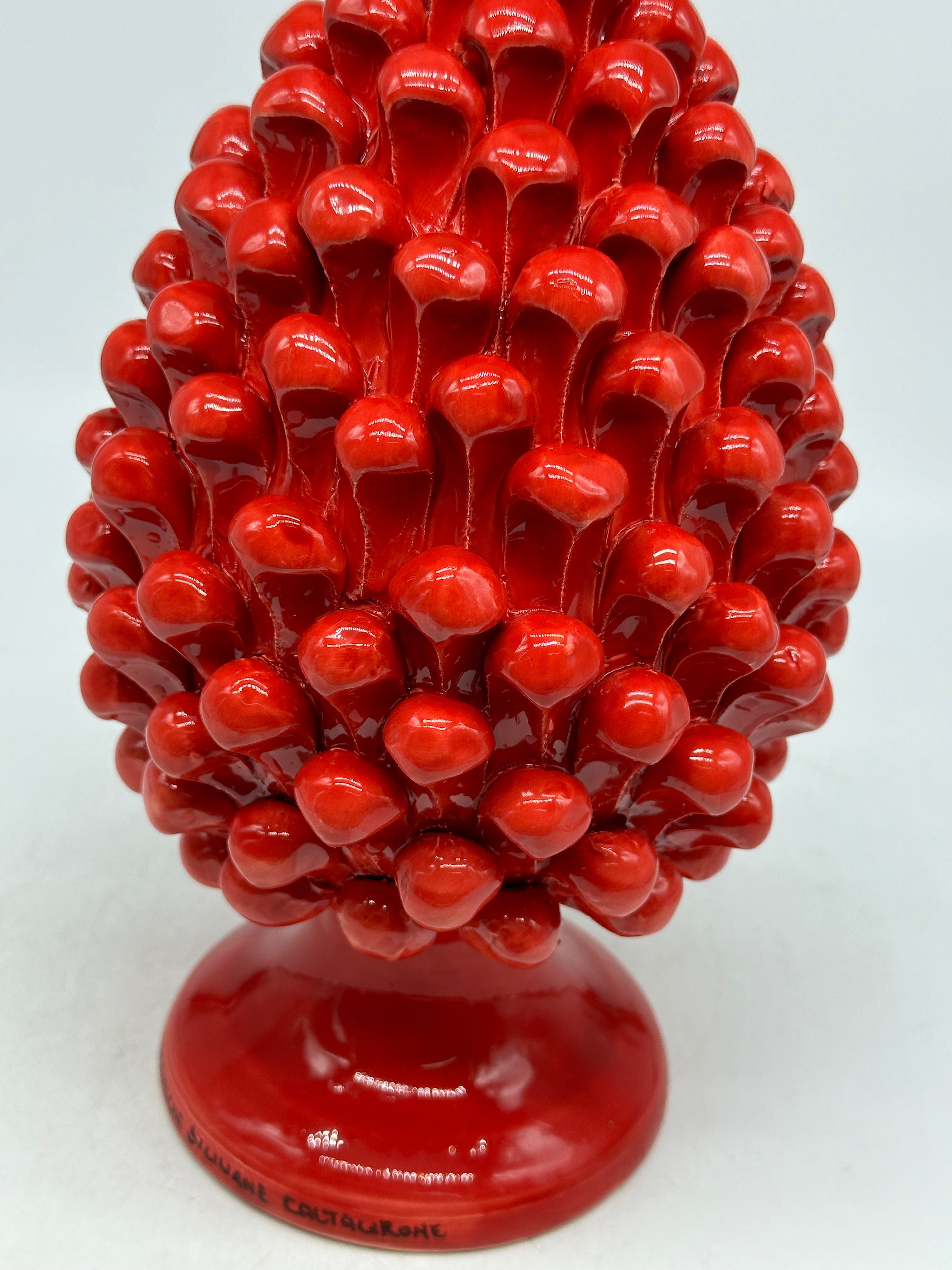 Pigna Ceramica Caltagirone cm H.25 Artigianale Rosso - PIGNE