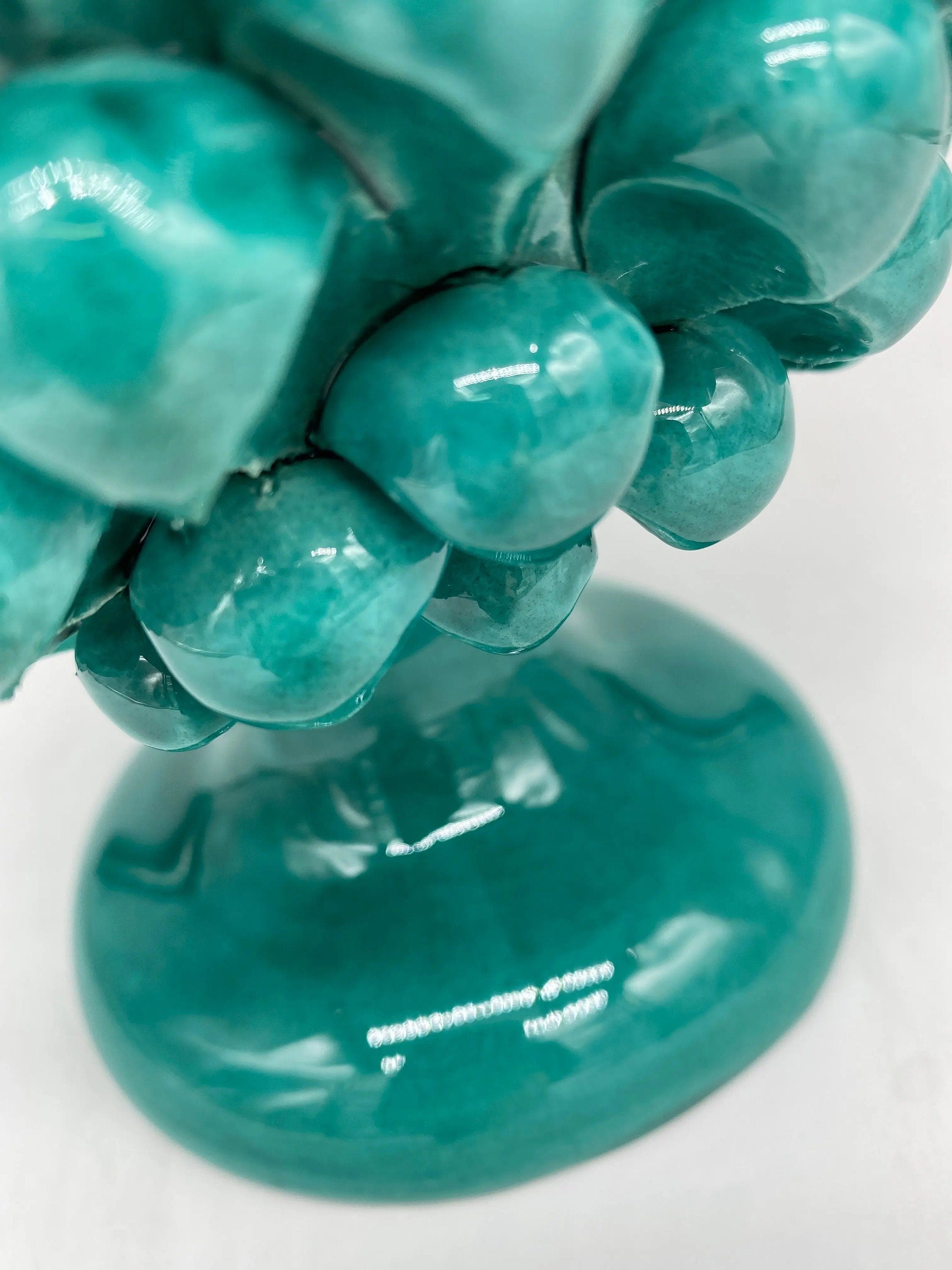 Pigna Ceramica Caltagirone cm H.25 Artigianale Verde Cristallo DD CERAMICHE SICILIANE