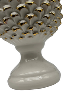 Pigna Ceramica Caltagirone cm H.28 L.17 Artigianale Bianco Oro Linea Luis DD CERAMICHE SICILIANE