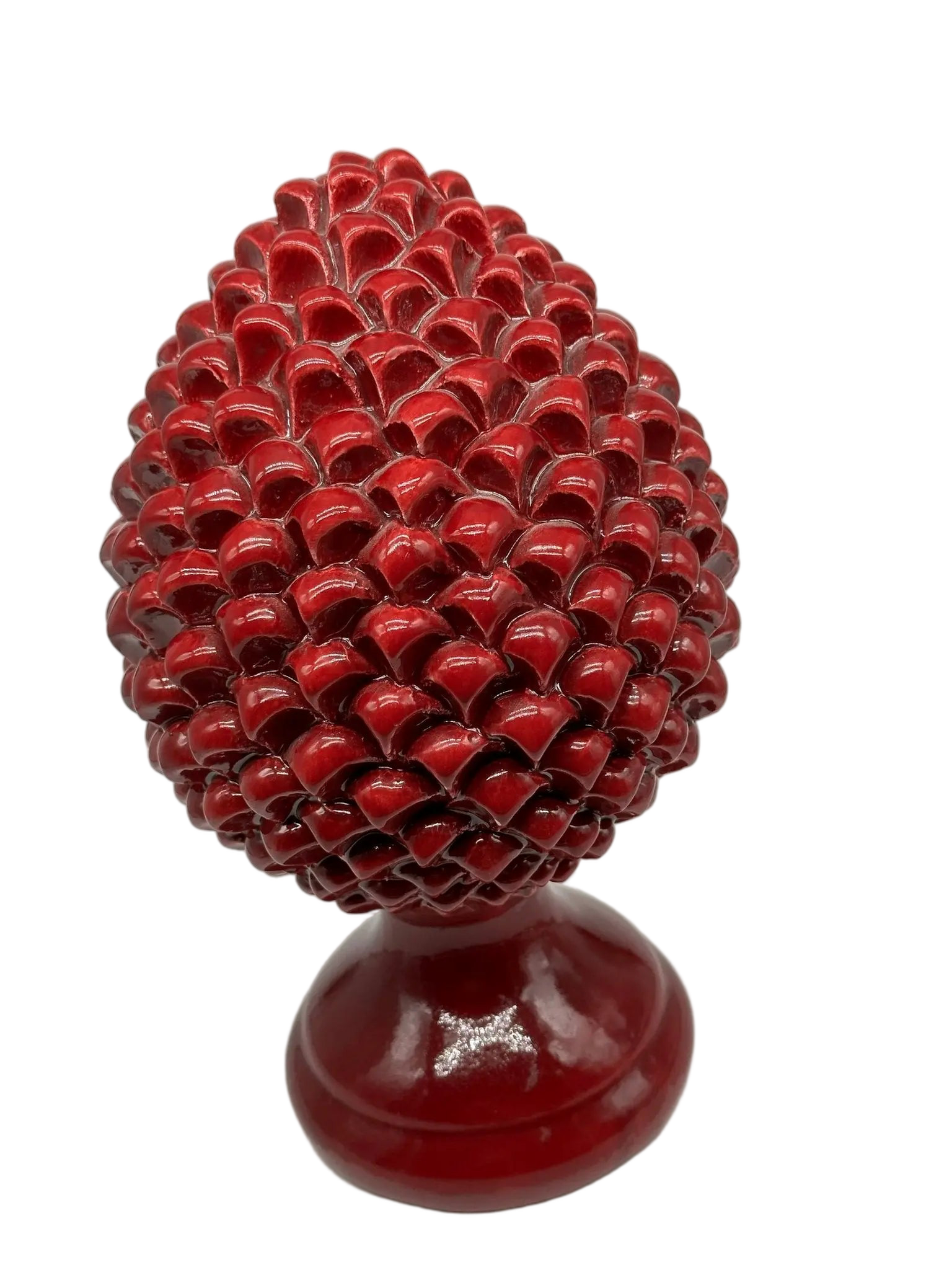 Pigna Ceramica Caltagirone cm H.28 L.17 Artigianale Bordeaux Linea Luis DD CERAMICHE SICILIANE