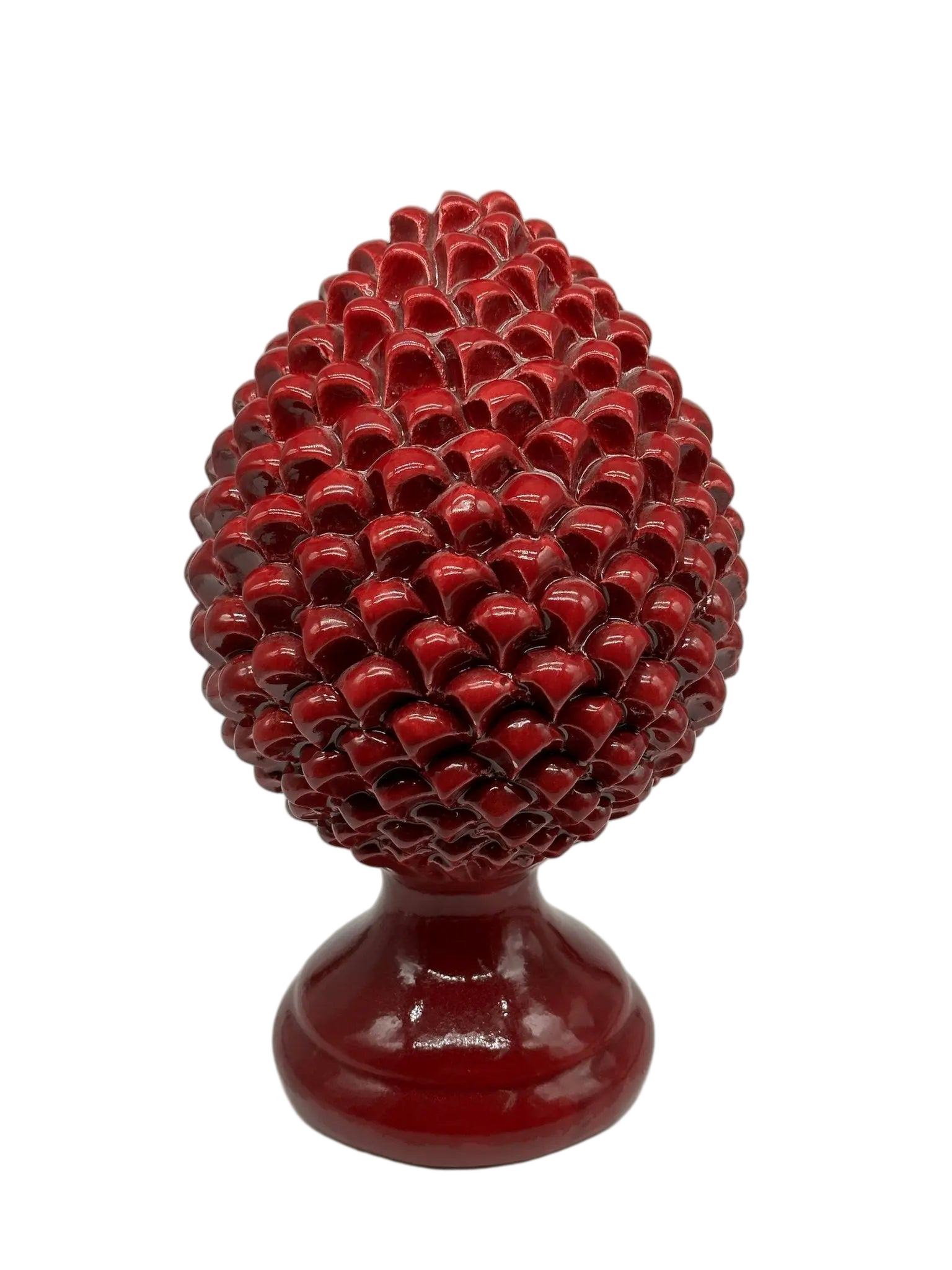 Pigna Ceramica Caltagirone cm H.28 L.17 Artigianale Bordeaux Linea Luis DD CERAMICHE SICILIANE