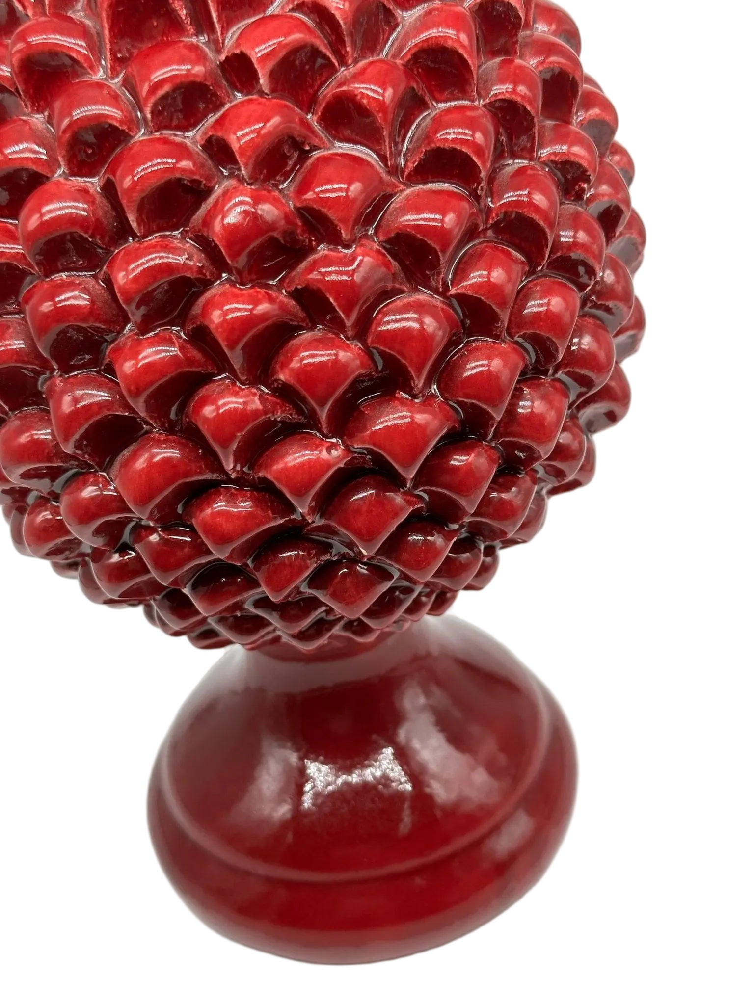 Pigna Ceramica Caltagirone cm H.28 L.17 Artigianale Bordeaux Linea Luis DD CERAMICHE SICILIANE