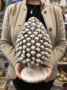 Pigna Ceramica Caltagirone cm H.30 Artigianale Beige Écru DD CERAMICHE SICILIANE