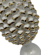 Pigna Ceramica Caltagirone cm H.30 Artigianale Bianco Oro Linea Luis DD CERAMICHE SICILIANE
