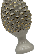 Pigna Ceramica Caltagirone cm H.30 Artigianale Bianco Oro Linea Luis DD CERAMICHE SICILIANE