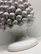 Pigna Ceramica Caltagirone cm H.30 Artigianale Bianco DD CERAMICHE SICILIANE