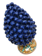 Pigna Ceramica Caltagirone cm H.30 Artigianale Blu Base Decorata - DD CERAMICHE SICILIANE