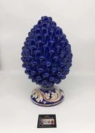 Pigna Ceramica Caltagirone cm H.30 Artigianale Blu Base Decorata DD CERAMICHE SICILIANE