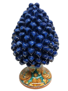 Pigna Ceramica Caltagirone cm H.30 Artigianale Blu Base Decorata - DD CERAMICHE SICILIANE