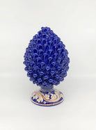 Pigna Ceramica Caltagirone cm H.30 Artigianale Blu Base Decorata DD CERAMICHE SICILIANE