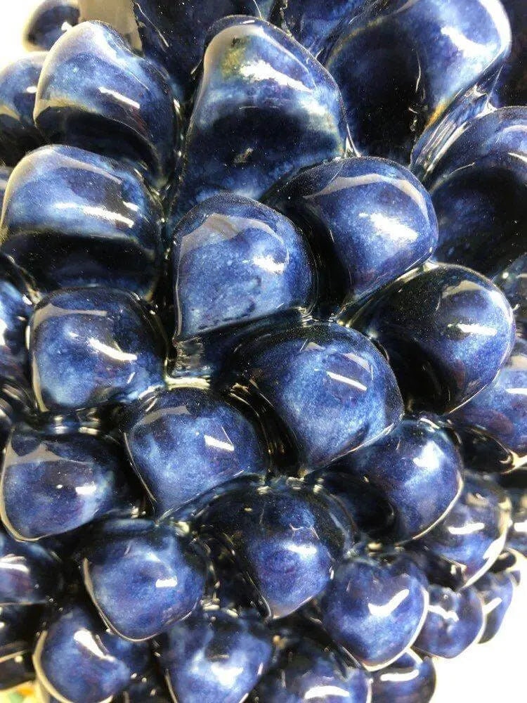 Pigna Ceramica Caltagirone cm H.30 Artigianale Blu Base Decorata DD CERAMICHE SICILIANE