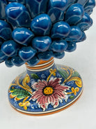 Pigna Ceramica Caltagirone cm H.30 Artigianale Blu Marino Base Decorata DD CERAMICHE SICILIANE