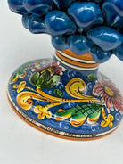 Pigna Ceramica Caltagirone cm H.30 Artigianale Blu Marino Base Decorata DD CERAMICHE SICILIANE