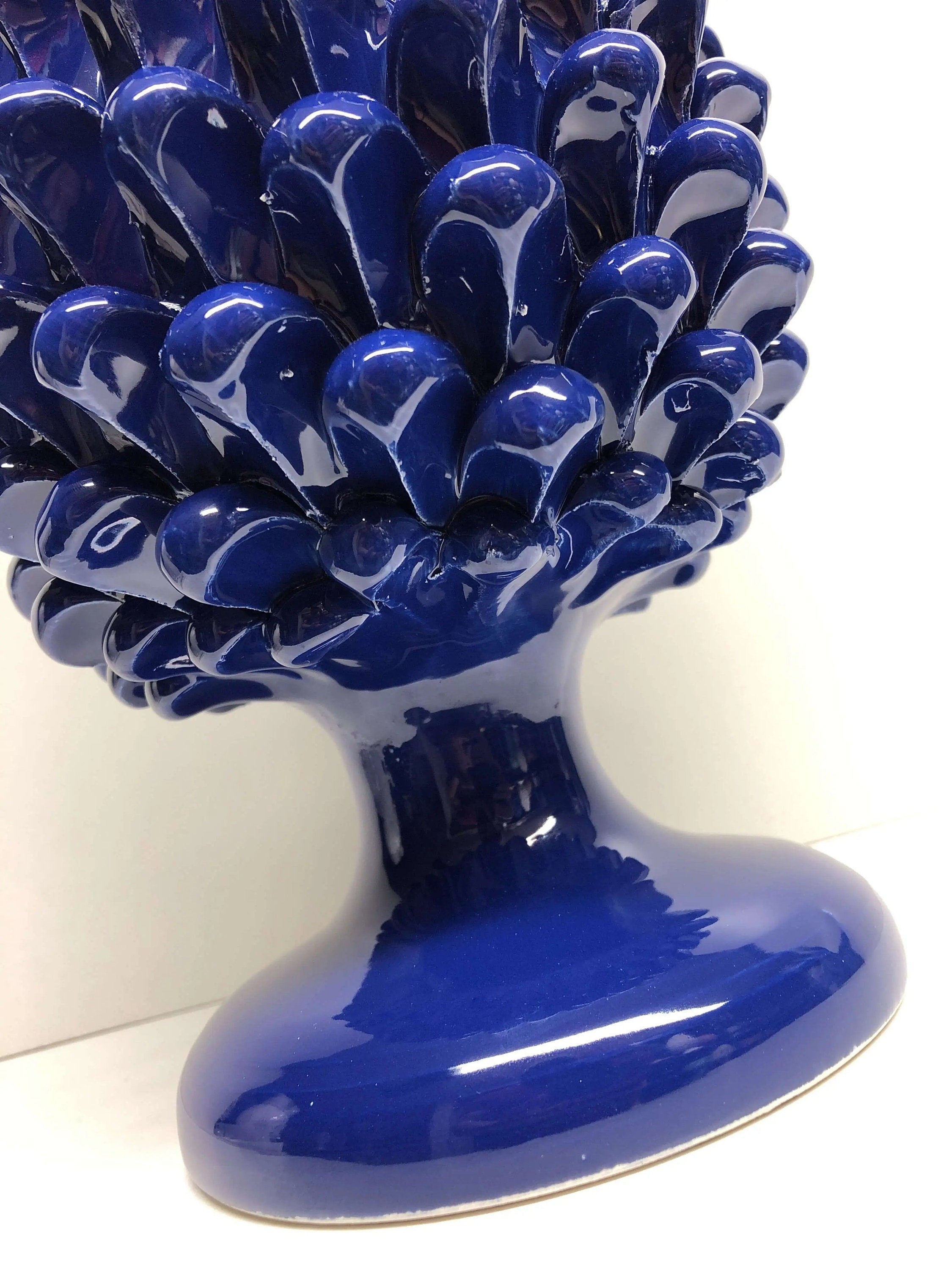 Pigna Ceramica Caltagirone cm H.30 Artigianale Blu Notte DD CERAMICHE SICILIANE