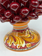 Pigna Ceramica Caltagirone cm H.30 Artigianale Bordeaux Base Decorata DD CERAMICHE SICILIANE