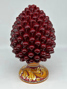 Pigna Ceramica Caltagirone cm H.30 Artigianale Bordeaux Base Decorata DD CERAMICHE SICILIANE