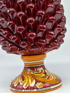 Pigna Ceramica Caltagirone cm H.30 Artigianale Bordeaux Base Decorata DD CERAMICHE SICILIANE