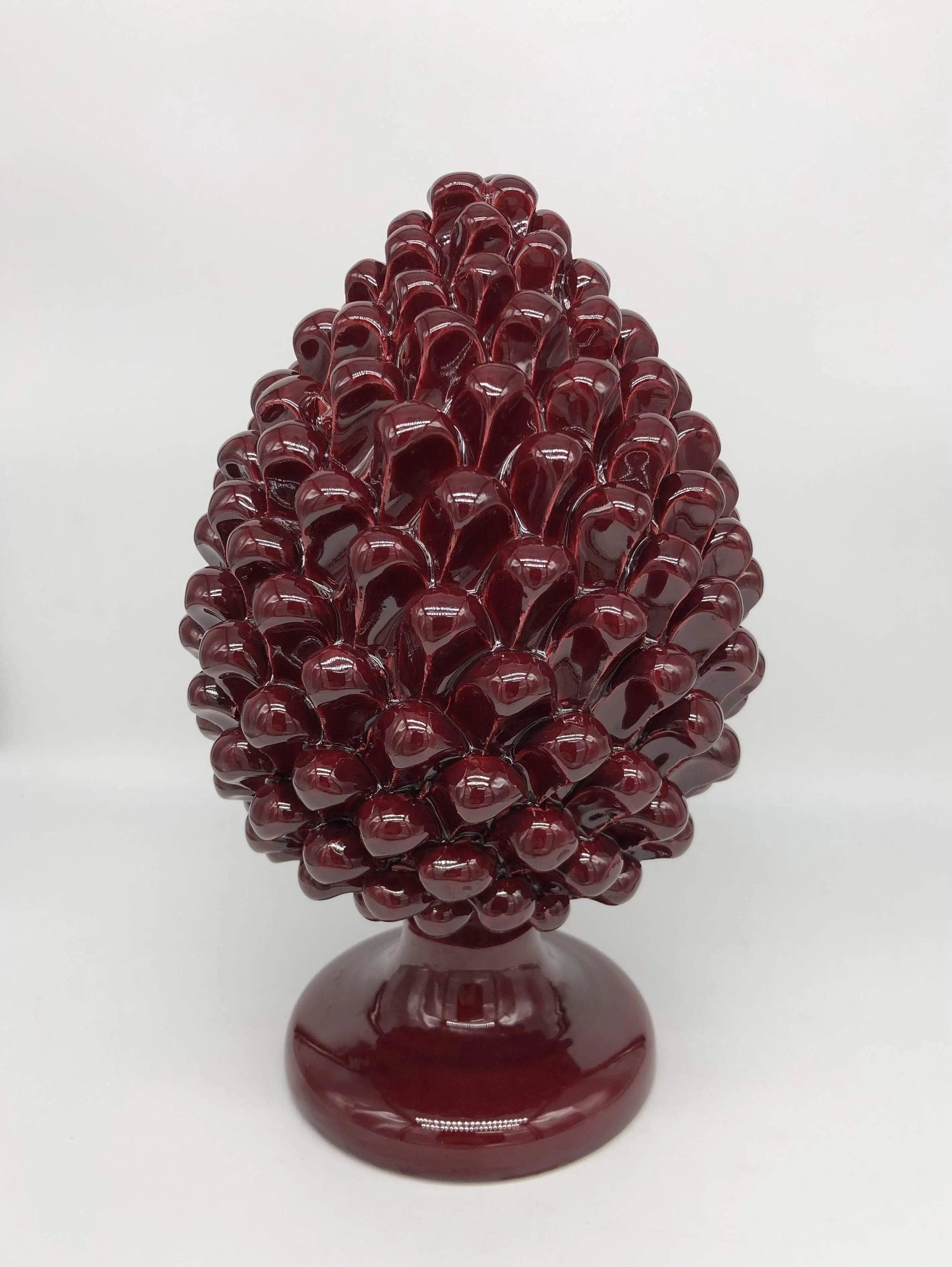 Pigna Ceramica Caltagirone cm H.30 Artigianale Bordeaux DD CERAMICHE SICILIANE
