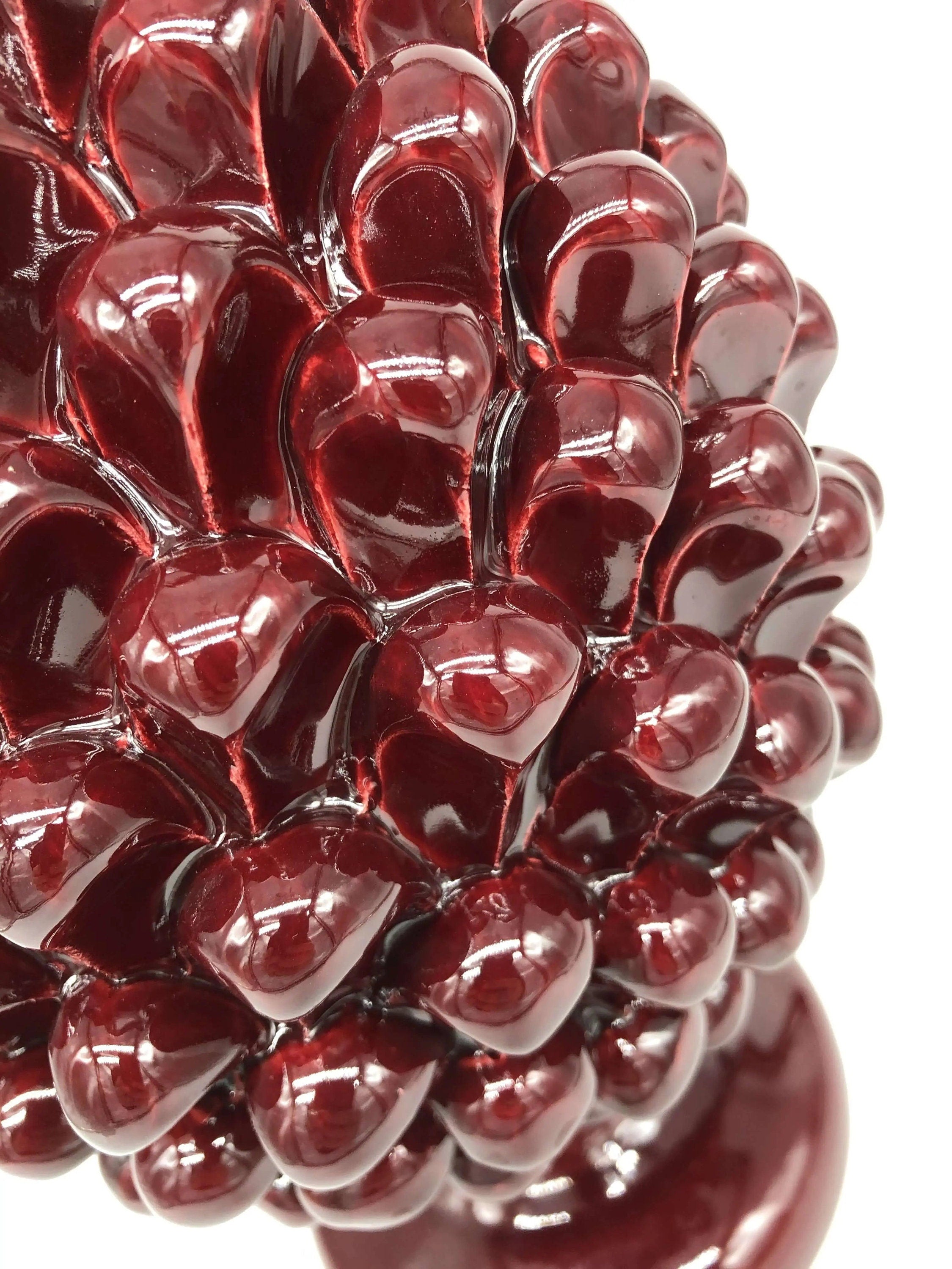 Pigna Ceramica Caltagirone cm H.30 Artigianale Bordeaux DD CERAMICHE SICILIANE